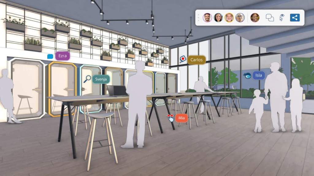 Kantoorontwerp in SketchUp met gedeelde ontwerpweergave