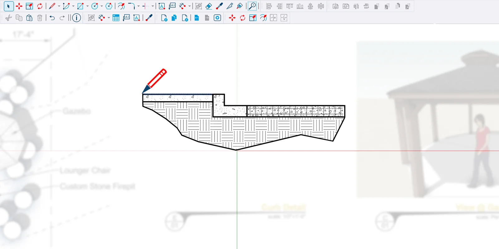 SketchUp LayOut 2027: wat betekenen de nieuwe functies voor jouw tekenwerk? 2 LayOut 2027 met een uitgewerkt bouwdetail met arceringen naast tekenbladen en een aanzicht
